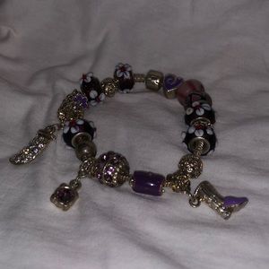 CHARM BRACELET- glass bead charm bracelet